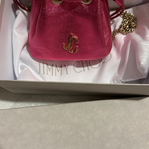 JIMMY CHOO METALLIC NAPPA LEATHER MINI BAG NEW - Picture 4 of 4